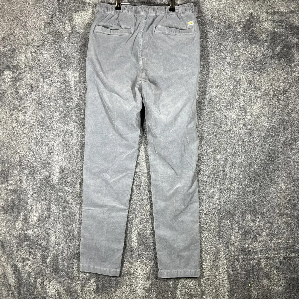 Vuori Pants Mens Medium Gray Chino Corduroy Relaxed Tapered Pleated